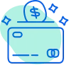 Icono de billetera con moneda